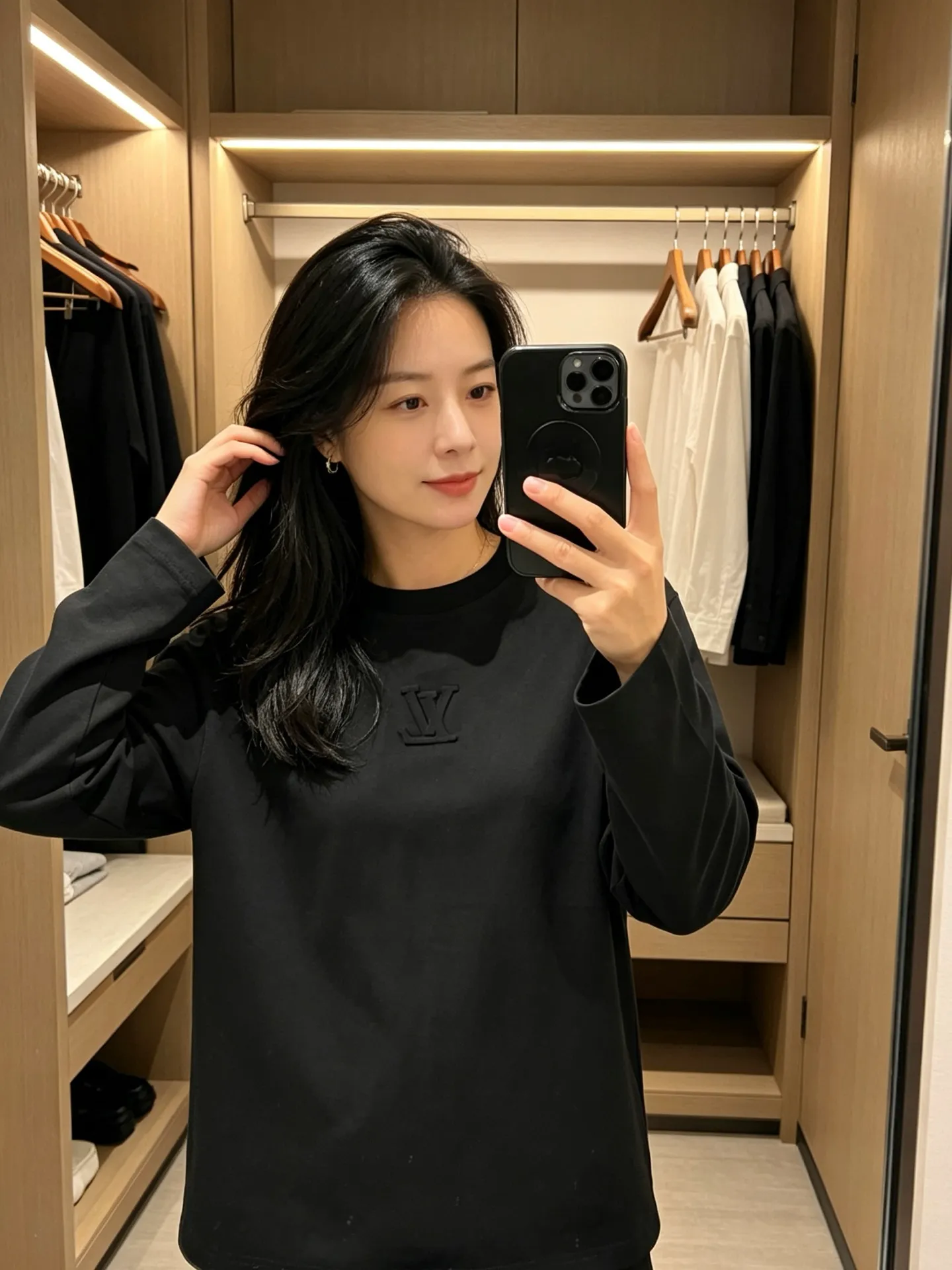 Louis Vuitton/Louis Vuitton embossed logo embossed long-sleeved T-shirt